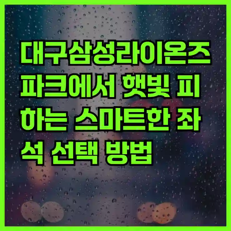 대구삼성라이온즈파크에서 햇빛 피하는 스마트한 좌석 선택 방법