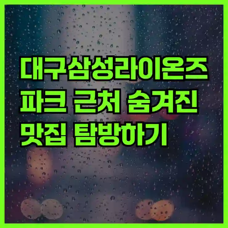 대구삼성라이온즈파크 근처 숨겨진 맛집 탐방하기