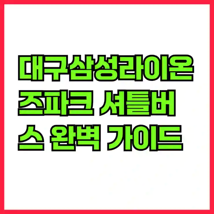 대구삼성라이온즈파크 셔틀버스 완벽 가이드