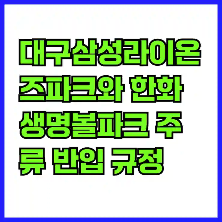 대구삼성라이온즈파크와 한화생명볼파크 주류 반입 규정 완벽 정리와 꿀팁 안내