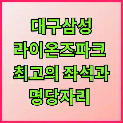 대구삼성라이온즈파크 최고의 좌석과 명당자리 추천 가이드